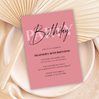 Moderne und elegante Girly Birthday Party Einladung