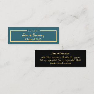 Moderne und elegante Graduate Aquamarin Name Card Mini Visitenkarte