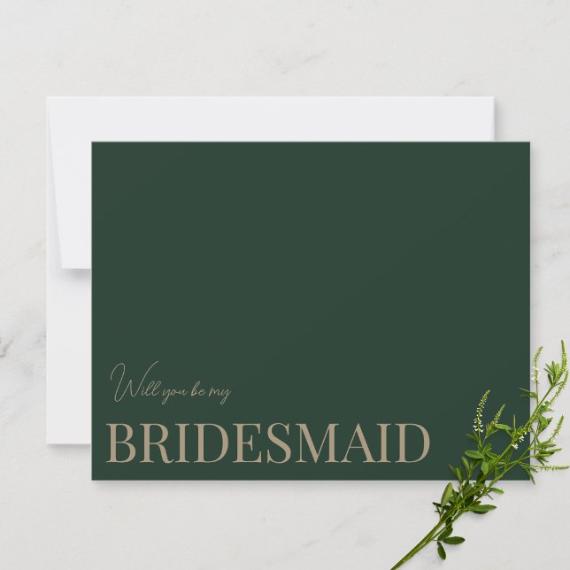 Moderne und elegante Green Bridesmaid-Karte Save The Date (Von Creator hochgeladen)