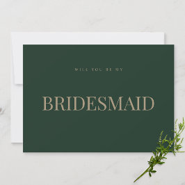 Moderne und elegante Green Bridesmaid-Vorschlagska Einladung