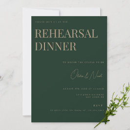 Moderne und elegante Green Probe Dinner Card Einladung