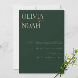 Moderne und elegante Green Wedding Invitation Card Einladung