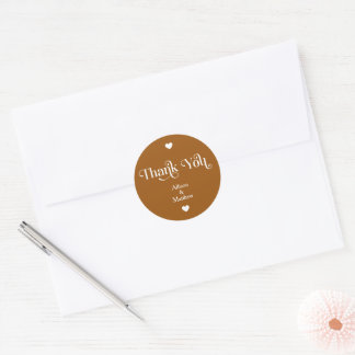 Moderne und elegante Hochzeit Vielen Dank Runder Aufkleber