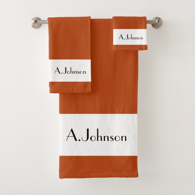 Moderne und elegante Monogramm-Signatur Badhandtuch Set (Insitu)