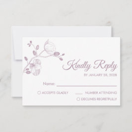 Moderne und elegante Orchideen minimalistisch RSVP Karte