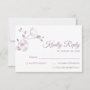 Moderne und elegante Orchideen minimalistisch RSVP Karte