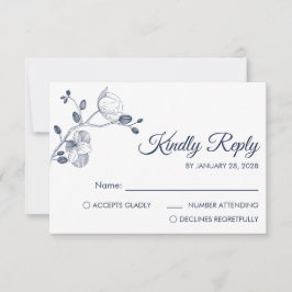 Moderne und elegante Orchideen minimalistisch RSVP Karte