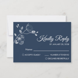 Moderne und elegante Orchideen minimalistisch RSVP Karte