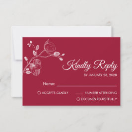 Moderne und elegante Orchideen minimalistisch RSVP Karte