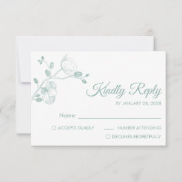 Moderne und elegante Orchideen minimalistisch RSVP Karte