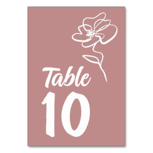 Moderne und elegante Rosenblüte Tischnummer