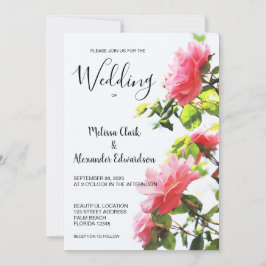 Moderne und elegante Rosenhochzeit Save The Date