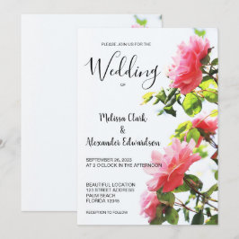 Moderne und elegante Rosenhochzeit Save The Date