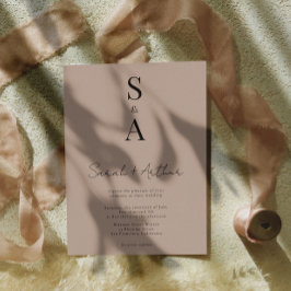 Moderne und elegante Script- und Monogram-Hochzeit Einladung