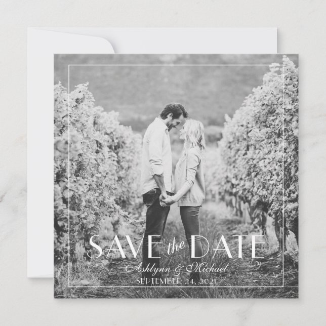 Moderne und elegante Square Wedding Save The Date (Vorderseite)