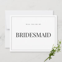 Moderne und elegante White Bridesmaid-Karte