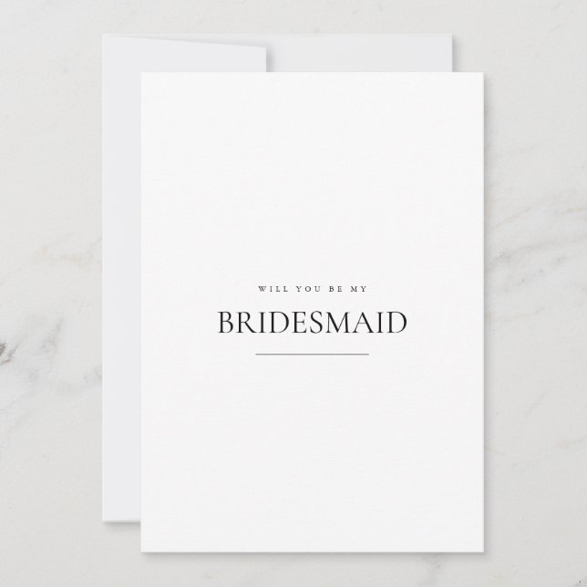 Moderne und elegante White Bridesmaid-Vorschlagska Save The Date (Vorderseite)
