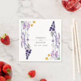 Moderne und elegante wilde Blumen rustikale Hochze Serviette