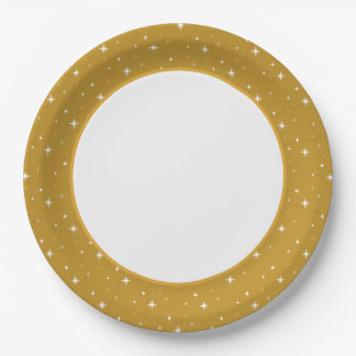 Moderne und festliche Goldwinkeln Pappteller