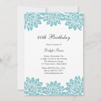 Moderne und florale Geburtstagsparty Einladung