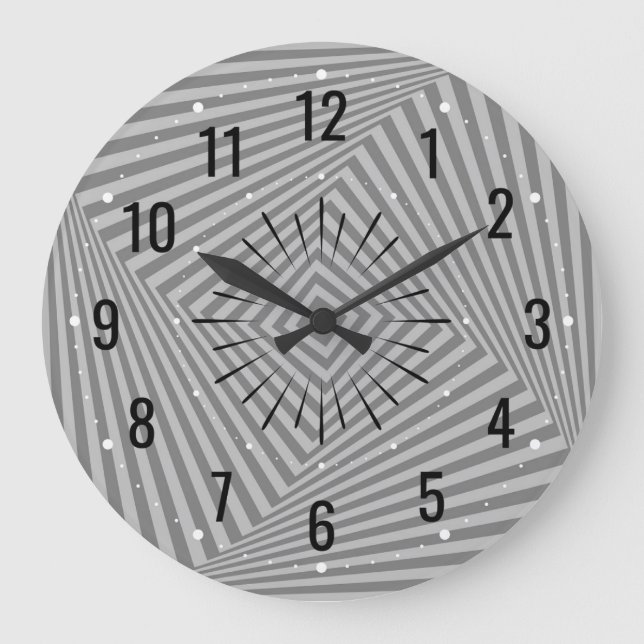Moderne und geometrische Einrichtung - Ungewöhnlic Große Wanduhr (Vorderseite)