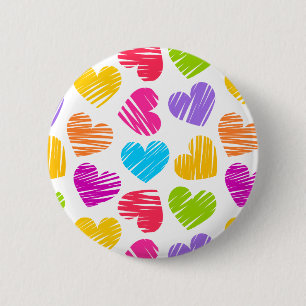 Moderne und girlihafte lebendige Herzen mit Krabbe Button