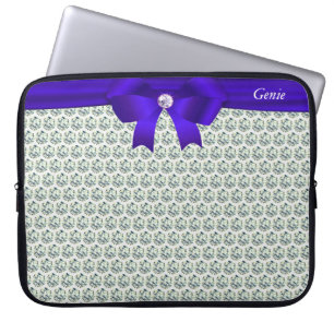 Moderne und Glitzer Diamanten auf silberm Notebook Laptopschutzhülle