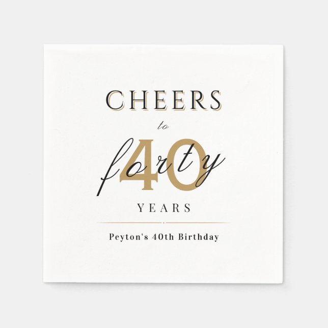 Moderne und klassische Feier zu 40 Jahren Geburtst Serviette (Vorderseite)