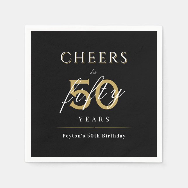 Moderne und klassische Feier zu 50 Jahren Geburtst Serviette (Vorderseite)
