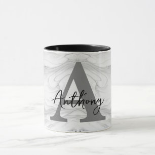 Moderne und klassische Marmor-Monogramm Buchstabe  Tasse
