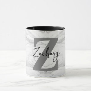 Moderne und klassische Marmor-Monogramm Buchstabe  Tasse