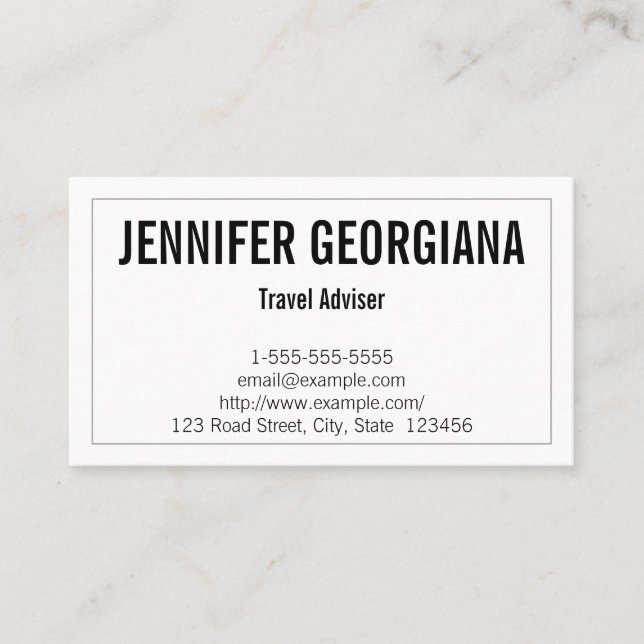 Moderne und klassische Reiseberater Business Card Visitenkarte (Vorderseite)