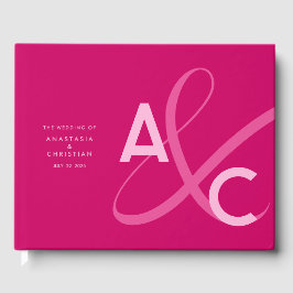 Moderne und kühne Magenta Wedding Gästebuch