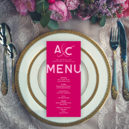Moderne und kühne Magenta Wedding Menu Card Programm