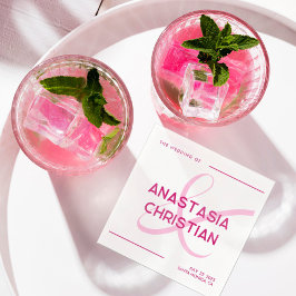 Moderne und kühne Magenta Wedding Serviette