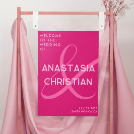 Moderne und kühne Magenta Wedding Willkommen Poster