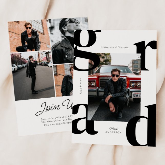 Moderne und kühne Typografie-Klasse des Abschlusse Einladung (Von Creator hochgeladen)