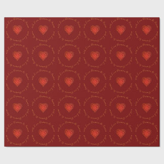 Moderne und luxuriöse goldrote geometrische Liebe Geschenkpapier