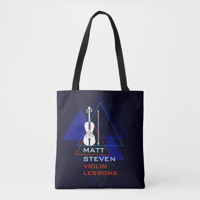 Moderne und maskuline Navy Blue Music Violin Desig Tasche (Vorderseite)