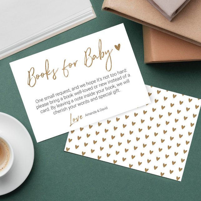 Moderne und minimale Bücher für Baby-Gold-Pinselsc Begleitkarte (Von Creator hochgeladen)