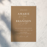 Moderne und minimale Erd-Tone-Hochzeitseinladung