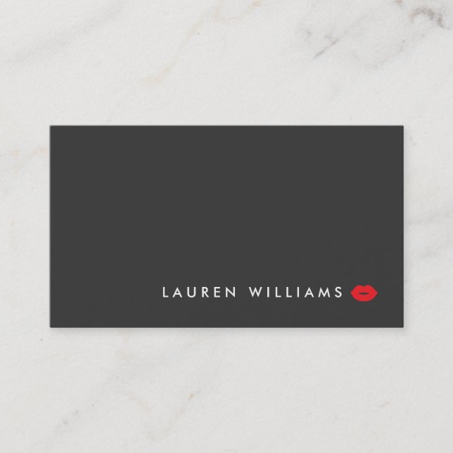 Moderne und minimale Red Lips Beauty Business Card Visitenkarte (Vorderseite)