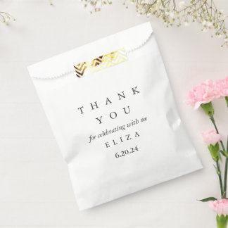Moderne und minimale Vielen Dank Typografie Bridal Geschenktütchen