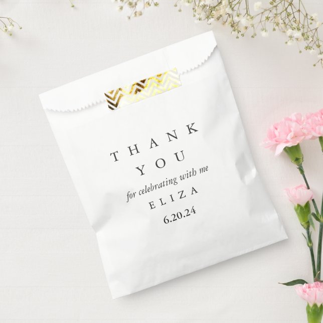 Moderne und minimale Vielen Dank Typografie Bridal Geschenktütchen (Versiegelt)