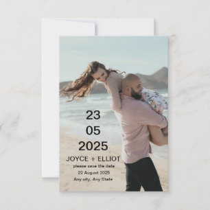 Moderne und minimalistisch-elegante Foto Hochzeit Einladung