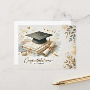 moderne und minimalistische Abschlusskarte Postkarte