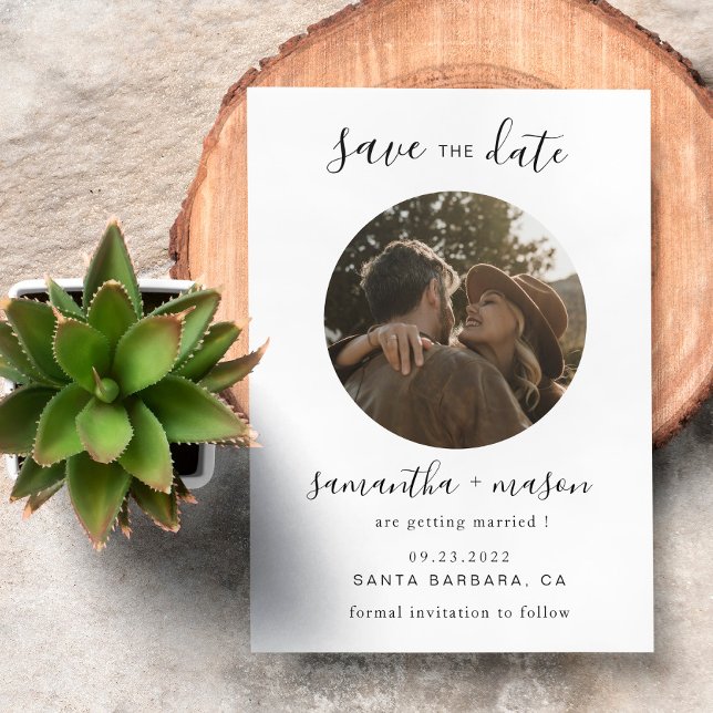 Moderne und Minimalistische Foto Hochzeit Save The Date (save the date, thank you invitation, wedding card, wedding photo, photo collage, personalized photo)