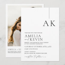 Moderne und minimalistische Foto-Hochzeitseinladun