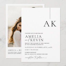 Moderne und minimalistische Foto-Hochzeitseinladun Einladung