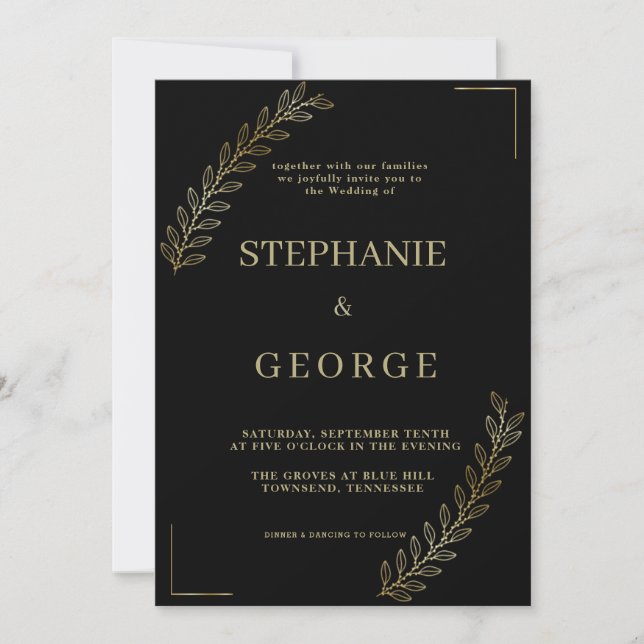 Moderne und Minimalistische Hochzeitseinladung Einladung (Vorderseite)